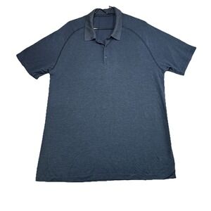 Lululemon Live In Practice Polo Shirt Men's XL Blue Short Sleeve Athletic Golf‎